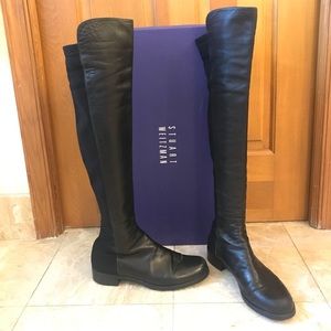 Stuart Weizmann 50/50 Over the knee leather boots